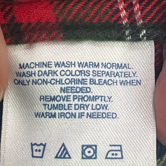 Guns and Roses Patch Flannel Button Up Shirt Sz L Lands End Upcycled Handmade - Picture 11 of 16